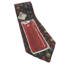 Tabasco Alcoholic Drink Hot Peppers Olives Novelty Silk Necktie - £19.71 GBP
