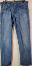 7 For All Mankind Jeans Womens Size 26 Blue Denim Cotton Flat Front Straight Leg - £15.68 GBP