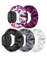 Scrunchie Watch Bands For Women Compatible With / Fitbit Sense Elastic S... - $19.99