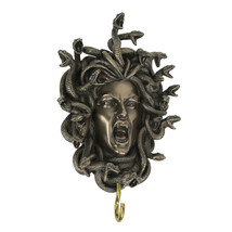 Head of Medusa the Greek Gorgon Serpent Bronze Finish Wall Hook 8 Inches - $59.39