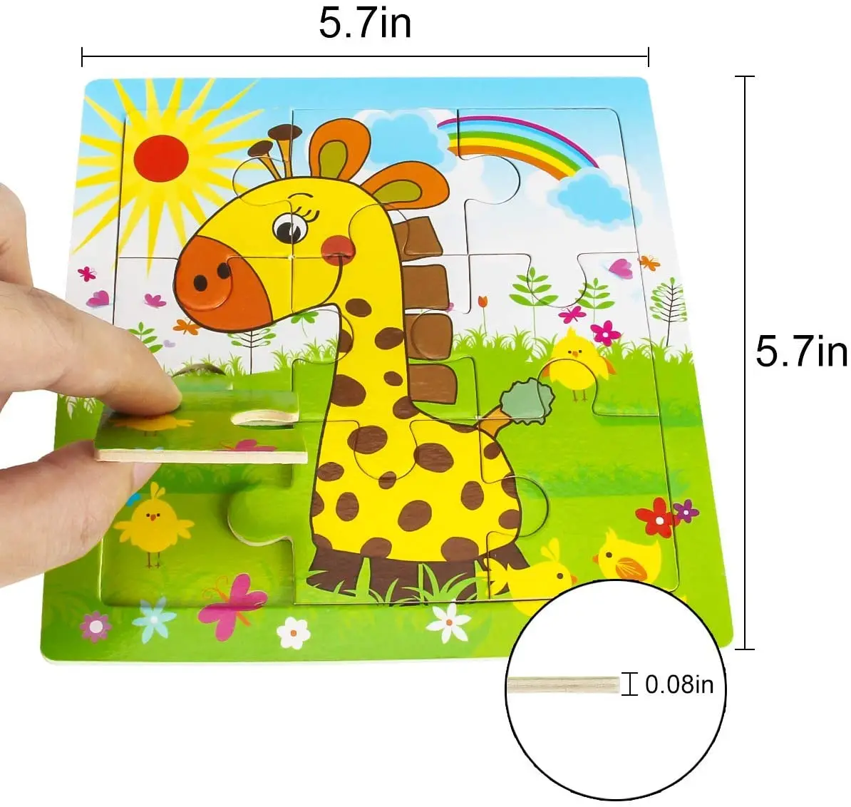 Play 6 Jigsaw Puzzles for Play Ages 2 3 4 5 Toddler Wooden Puzzles Preschool Edu - £23.32 GBP