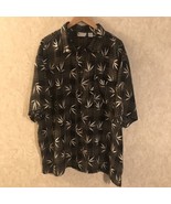 Island Shores black Hawaiian button up shirt size XXL - £9.61 GBP