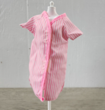 Vintage 1990 Barbie Dream Wear Fashion - Pink &amp; White Striped Pajamas #773 - $6.89