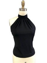 VTG Jessica McClintock Black Halter Top  NWT SZ M 80s/90s Poly Spandex LBD - £45.49 GBP