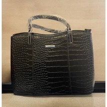 NEW Black Women&#39;s Purse Handbag shoulder bag Medium Faux alligator - $28.04