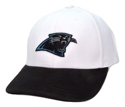 Carolina Panthers NFL Team Apparel White &amp; Black Adjustable Football Cap Hat - $18.04