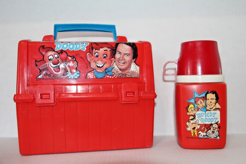 Vintage Howdy Doody Lunchbox & Thermos Set King Seeley 1977 - $31.24