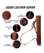 Archery Handmade Brown Arrow Quivers Genuine Suede Leather Quiver for Hu... - £140.36 GBP