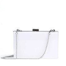 White Acrylic Handbags Chain Evening Clutche Prom Wedding Wallets Purse for Wome - £105.29 GBP