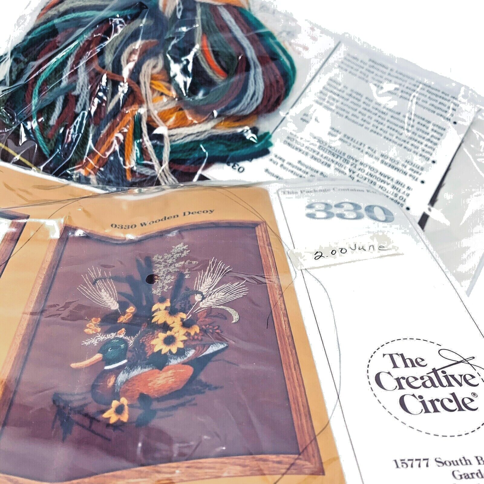 2 Crewel Kits Duck Decoy with Dried Flower 330 Mallard Creative Circle 1983 Vtg - $11.95