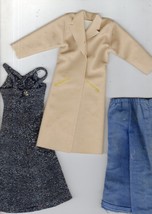 Doll clothes - 1 -Brown Coat,1 -Black Dress, 1-pair of pants - £4.99 GBP