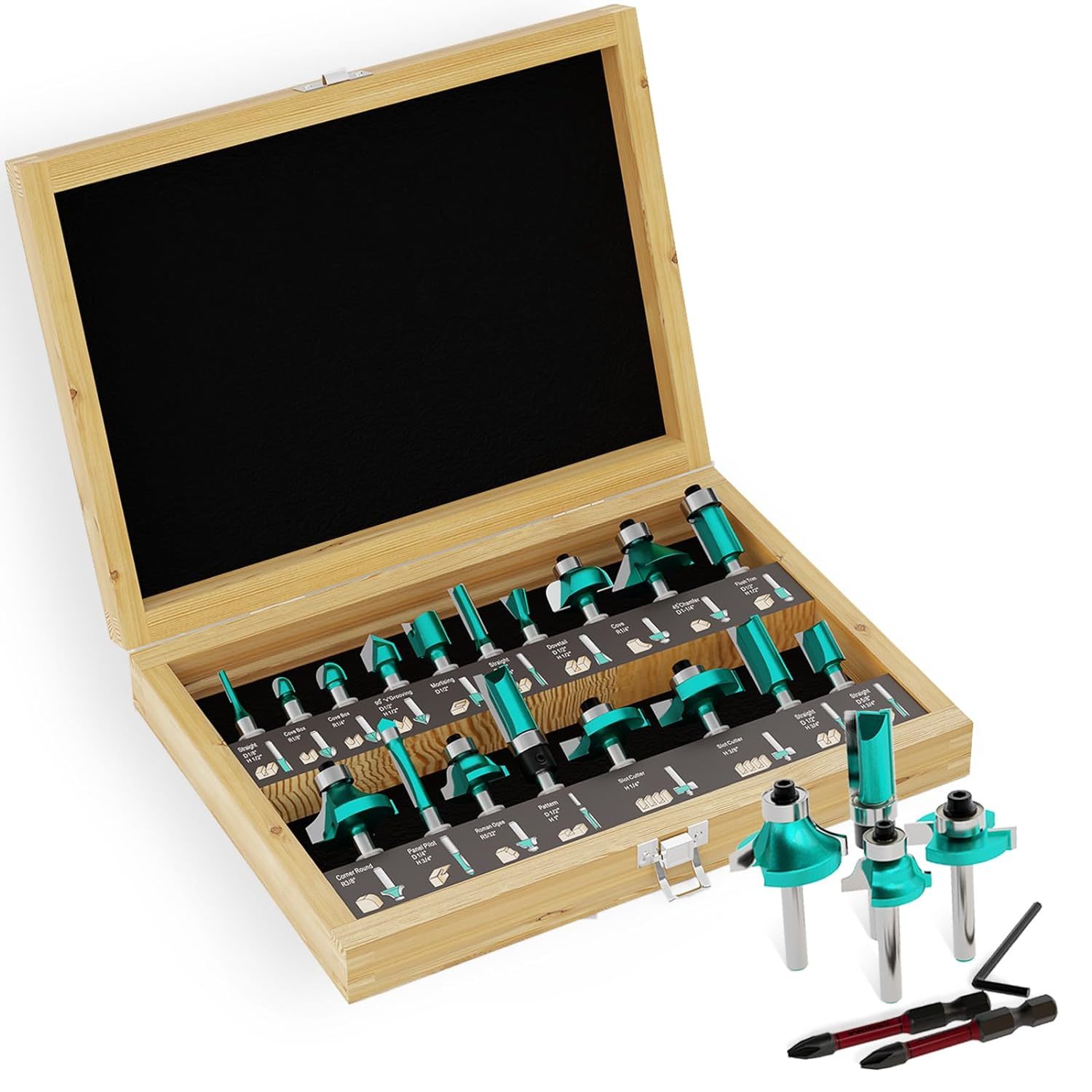 Csoom 20Pcs Router Bits , 1/4”Woodwork Tools，Professional Carbide Millin... - $30.99