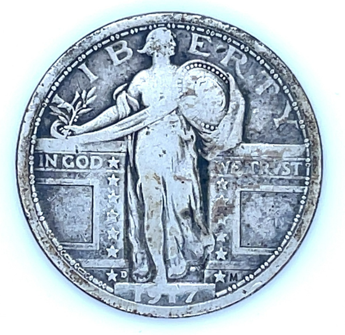 1917-D Type 1 Standing Liberty Quarter in Very Good VG Condition, 4-Digi... - $74.24