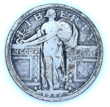 1917-D Type 1 Standing Liberty Quarter in Very Good VG Condition, 4-Digi... - $74.24