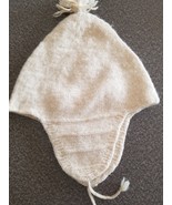 Hand-made~ Vintage ~ Wool ~ Cream Colored ~ Pull-On Hat ~ Tie Closure - $28.06 CAD