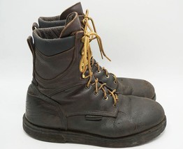 Red Wing 914 Soft Toe Oiled Leather Work Boots Size 10.5 Distressed - £55.26 GBP