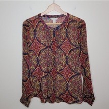 Banana Republic Factory | Scroll Floral Button Front Pleated Blouse medium - £11.42 GBP