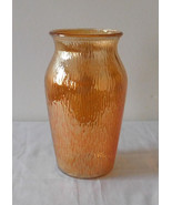 Vintage Jeannette Glass Iridescent Carnival Tree Bark Pattern 7.5&quot; Vase - £11.99 GBP