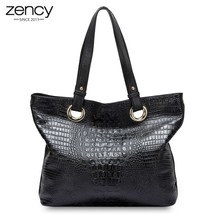 Zency Alligator Women Shoulder Bag 100% Genuine Leather Handbag Large Capactiy L - £116.91 GBP