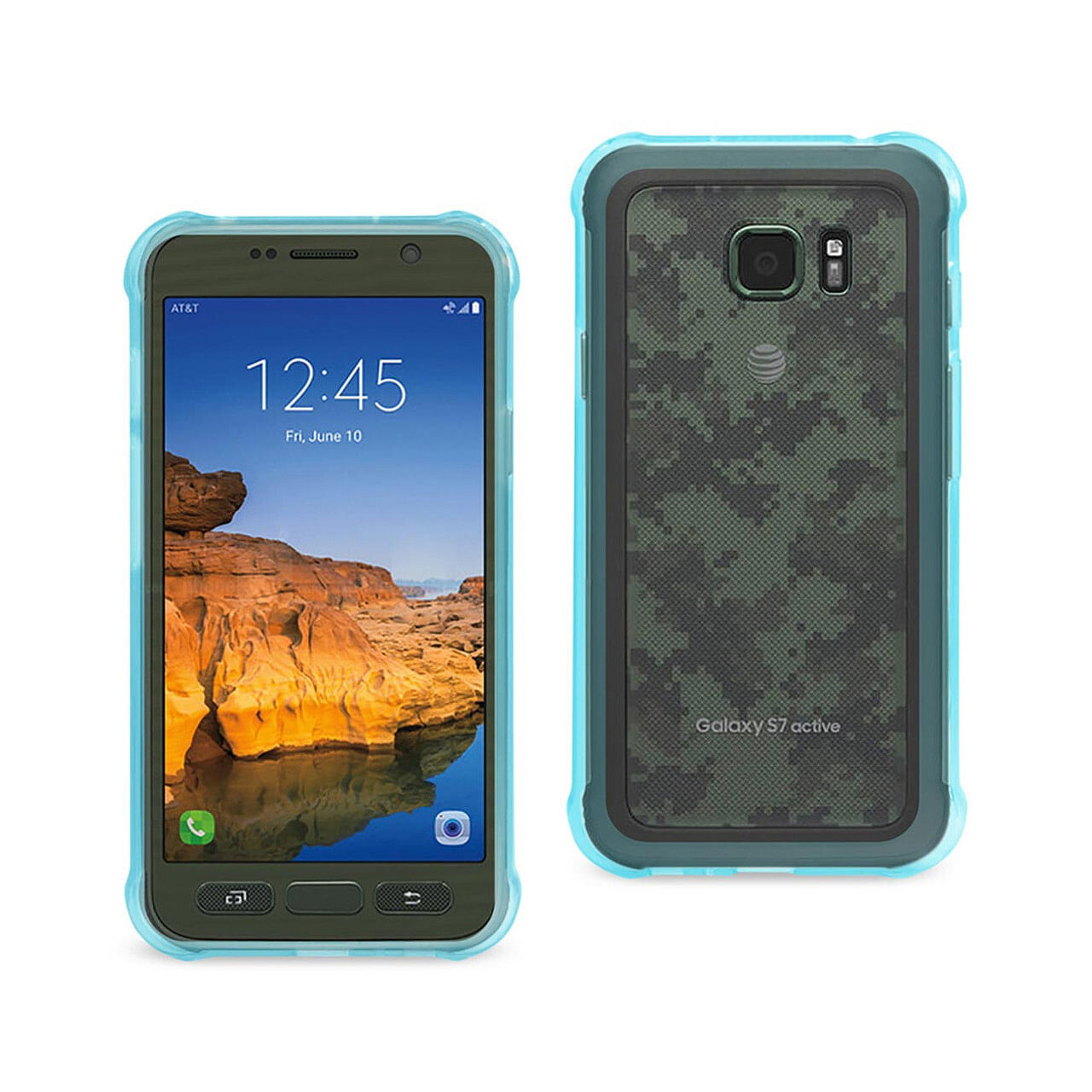 Blue Clear TPU Bumper Case for Samsung Galaxy S7 Active - Shockproof Armor USA - $18.79