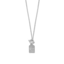 Sterling Silver &quot;Thank You Mom&quot; Tag Toggle 17&quot; Necklace - £27.56 GBP