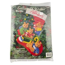 Bucilla Christmas Stocking A Teddy Bear Christmas Kit 33253 Applique Sequins - £30.24 GBP