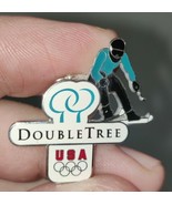 USA Olympics Team Double Tree Enamel Lapel Pin Winter Olympics Downhill ... - $12.99