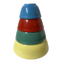 Pyrex Colors Nesting Mixing Bowls Yellow, Red, Green And Blue NICE SHAPE - £167.49 GBP