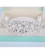 New Rhinestone pearl design bridal crown handmade champagne tiara headband cryst - $24.33