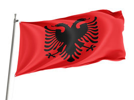Flag of Albania, Unique Design Print, Size - 3x5 Ft / 90x150 cm, Made in EU - $29.80