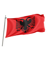 Flag of Albania, Unique Design Print, Size - 3x5 Ft / 90x150 cm, Made in EU - $40.58 CAD