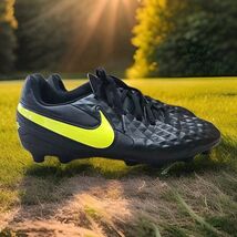 Nike Jr. Tiempo Legend 8 Soccer Cleats Youth Size 6 Black-yellow Volt Sp... - $18.56