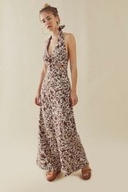 New Free People Kira Jumpsuit $148  MEDIUM Brown Retro Abstract - £62.32 GBP