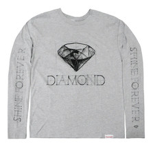 Diamond Supply Co. Men&#39;s Blueprint Long Sleeve Tee Gray T-Shirt - $23.95