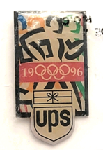 UPS 1996 Olympic Games Pin Atlanta Sponsor Shield Logo Abstract Runner  ... - $260.34 MXN
