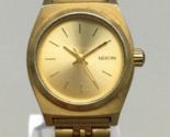 Nixon The Small Time Teller Watch Women 24mm Gold Tone 100M New Battery ... - $54.44