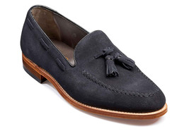 Men Navy Blue Loafer Tassels Slip On Rounded Toe Suede Leather Shoes US 7-16 - £110.00 GBP