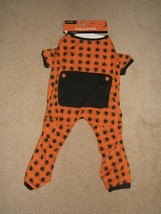 Dog Halloween Pajamas Size Medium 14&quot;-15&quot; WorldPet Orange Blk Spiders (New) - £3.91 GBP