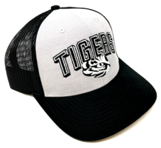 Lsu Louisiana State University Tigers Grey Black Mesh Trucker Snapback Hat Cap - £13.62 GBP
