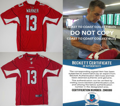 Kurt Warner autographed Arizona Cardinals football Jersey COA proof Beckett BAS