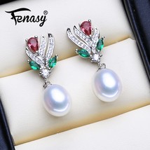 Stud earrings natural freshwater pearl earrings for women fashion evening party wedding thumb200