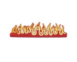 FLAME STRIP IRON ON PATCH 4&quot; Fire Biker Rocker Gambler Red Embroidered A... - $3.95