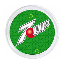 7Up Soda Pop Magnet big round almost 3 inch diameter with border. - $7.67
