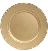 Six (6) Liberty ~ 13&quot; Diameter ~ Gold ~ Subtle Beaded Design ~ Charger Plates - £33.56 GBP