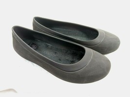 Crocs Ballet style Slip on womens sz 6 Matte Black Faux Fur cushioned in... - $17.77