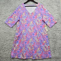 Escape by Habitat Mini Dress Womens XL Pink Short Sleeve V-Neck Beach Resort - $45.49