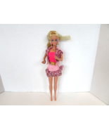 MATTEL Animal Lovin&#39; Barbie Doll Pink Leopard Skirt Jacket Giraffe Earrings - £11.72 GBP