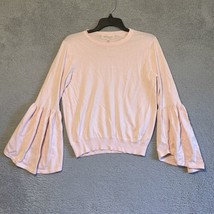 Philosophy Pink Knit Cropped Oversized Top Bell Sleeve - Women&#39;s Large - £11.68 GBP