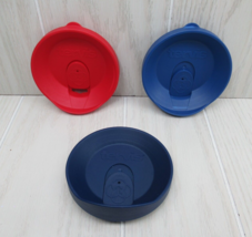 Tervis lot 3 lids for 24oz Tumbler or 16oz Mug red navy blue - £7.75 GBP