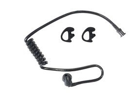 2 Black Left Large earmold Black Coiled Acoustic Tube Tactical Mic Heads... - $244.43 MXN